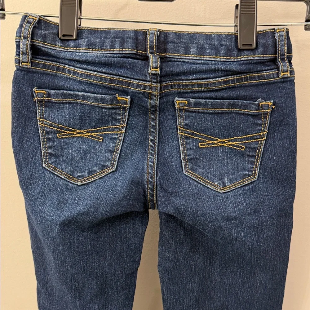 GAP Kids Dark Blue Super Skinny Fit Jeans with Braided Detail Size 7